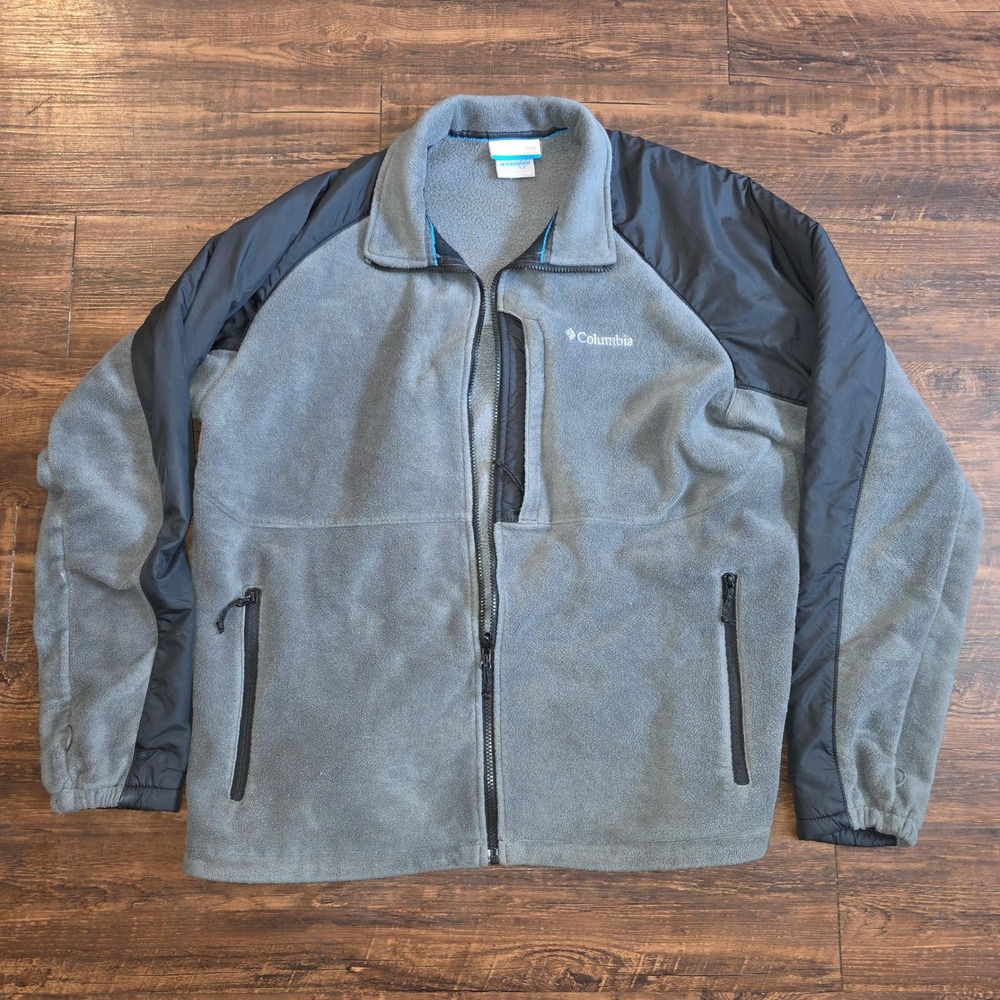 Columbia Interchange Fleece Jacket Men's XXL Gray Black Full Zip Outdoor